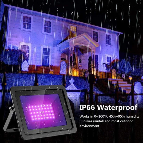 100W LED Black Light, Powerful UV Spotlight, IP66, 395nm UV Lamp For Christmas best