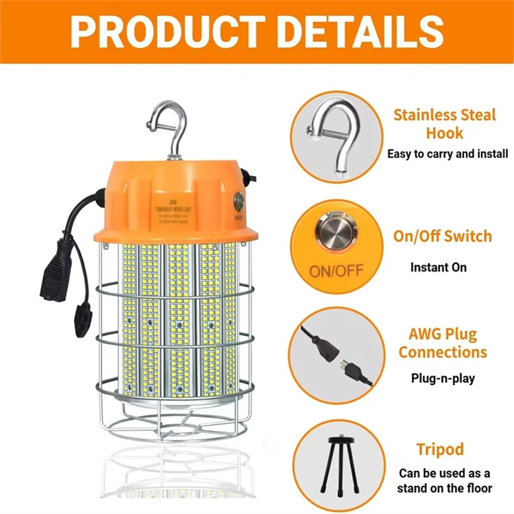 100W LED HID Temporary Work Light - 5000K - 12,000 Lumens - 120V factory