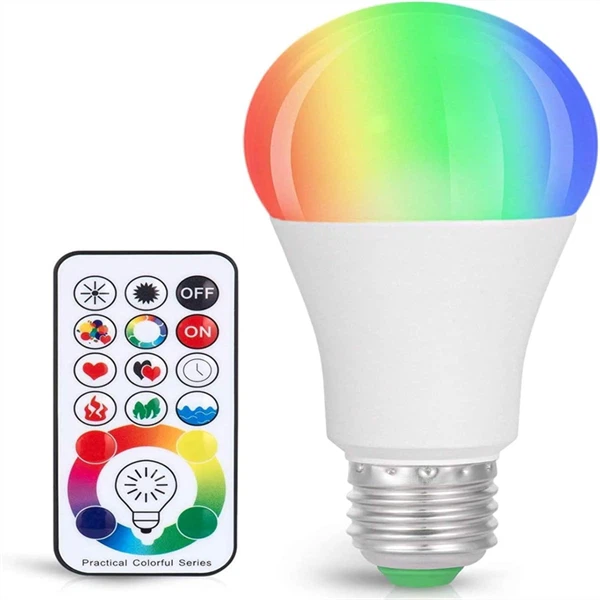 لمبة إضاءة متغيرة اللون، 820 لومن قابلة لتعديل الضوء E26 10W RGB