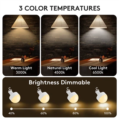 لمبة طوارئ RGB قابلة للشحن مع جهاز تحكم عن بعد