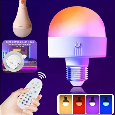 لمبة RGB LED الذكية - حديثة قابلة لإعادة الشحن وخافتة للضوء (قاعدة E26/E27)
