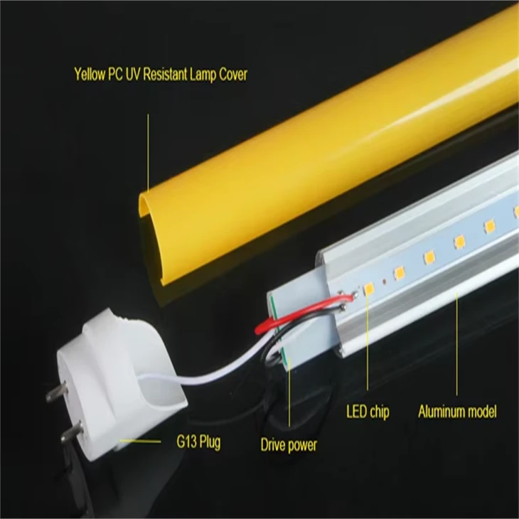 متوافق مع الصابورة الإلكترونية ذات أنبوب LED أصفر اللون UV 8 3F